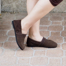 Load image into Gallery viewer, Suede Espadrille Flat Shoes, Chocolate
