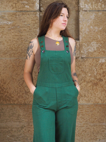 Cotton Dungaree Straight-Leg Overalls - Shakti