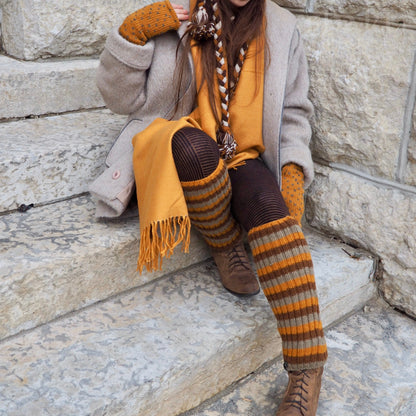 Wool Rib Leg Warmers - Shakti