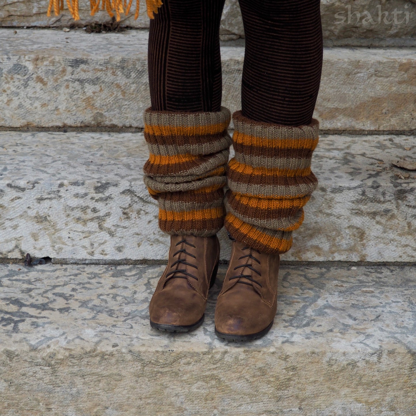 Wool Rib Leg Warmers - Shakti