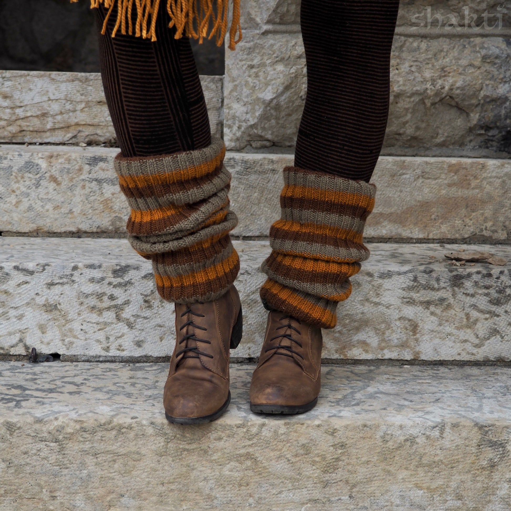 Wool Rib Leg Warmers - Shakti