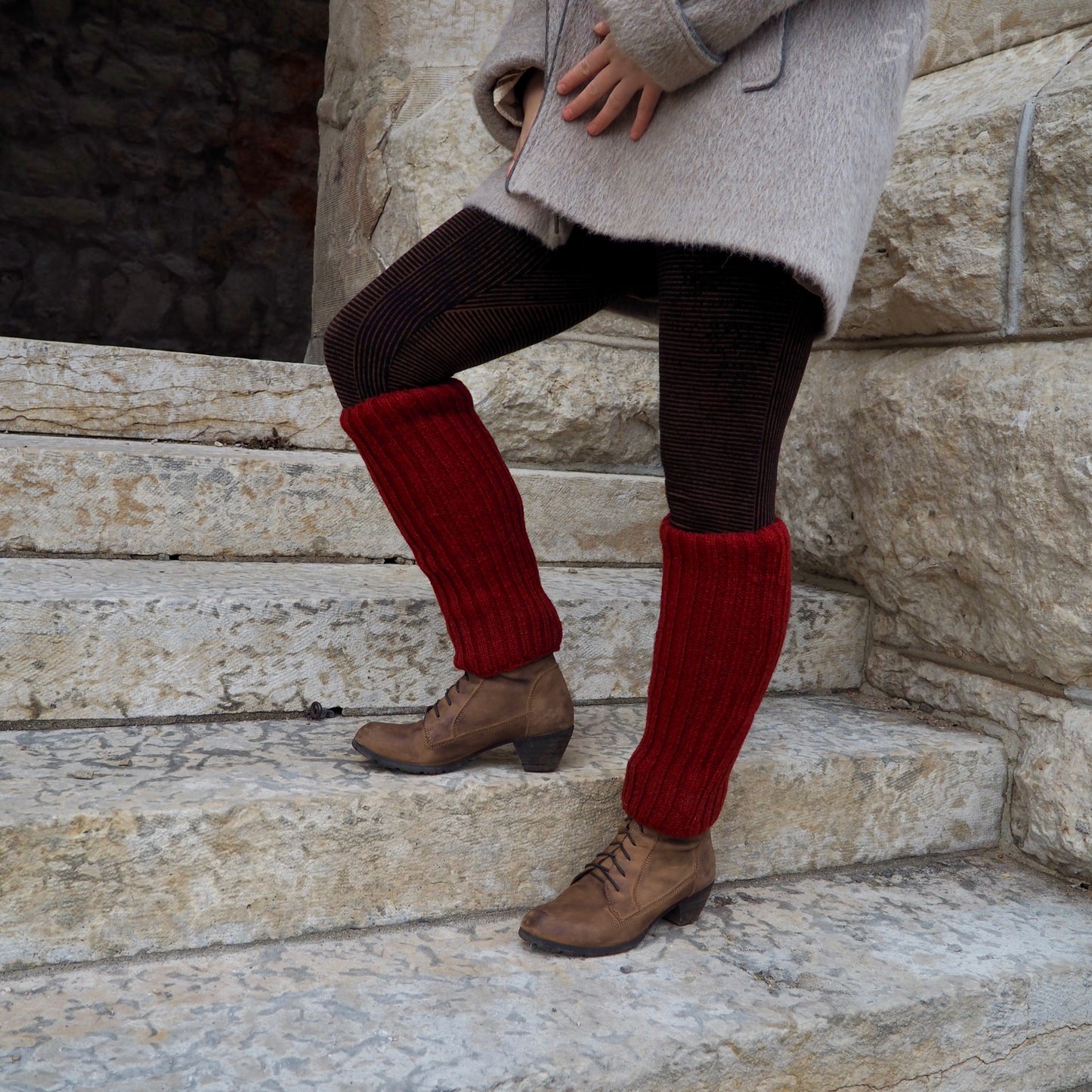 Wool Rib Leg Warmers - Shakti