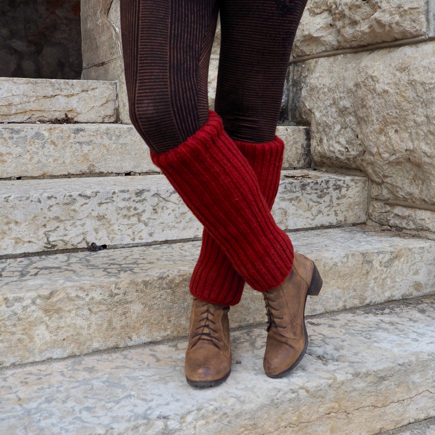 Wool Rib Leg Warmers - Shakti