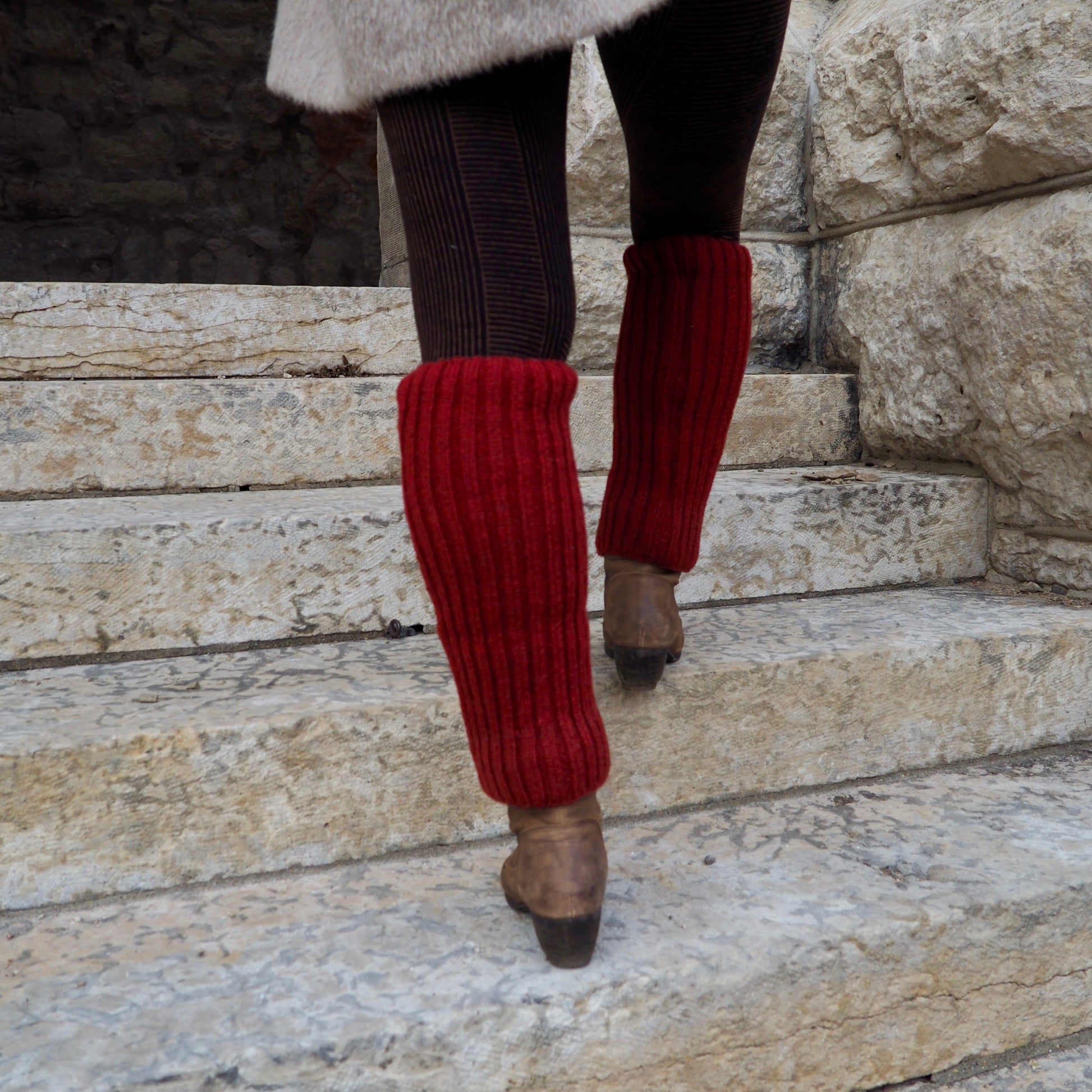 Wool Rib Leg Warmers - Shakti