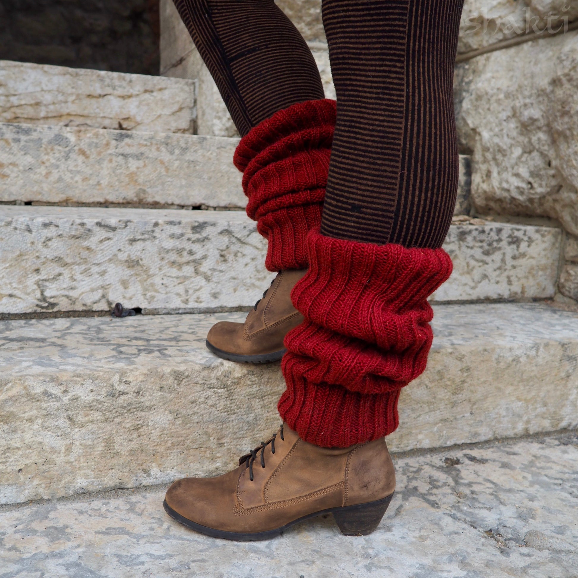 Wool Rib Leg Warmers - Shakti