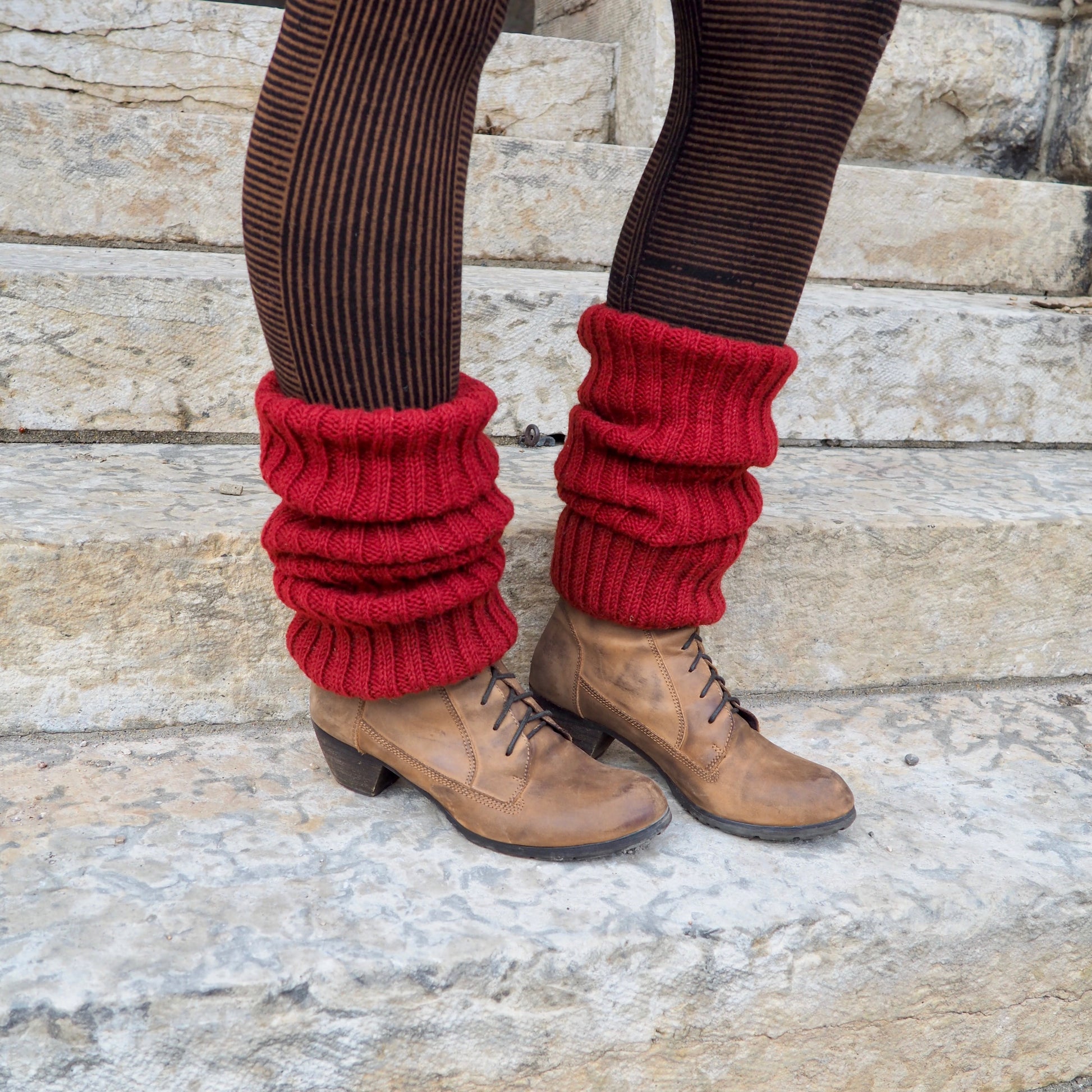 Wool Rib Leg Warmers - Shakti