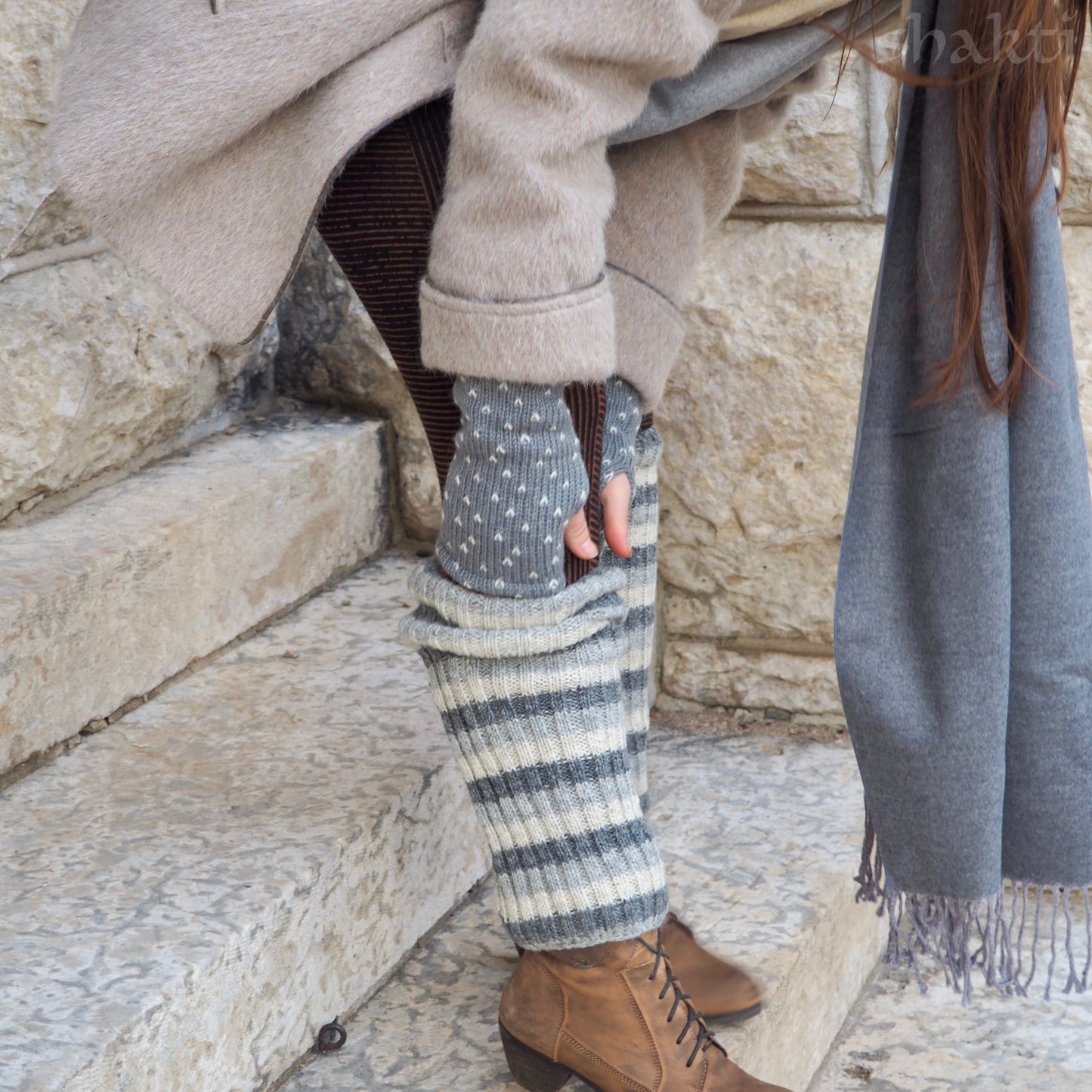 Wool Rib Leg Warmers - Shakti