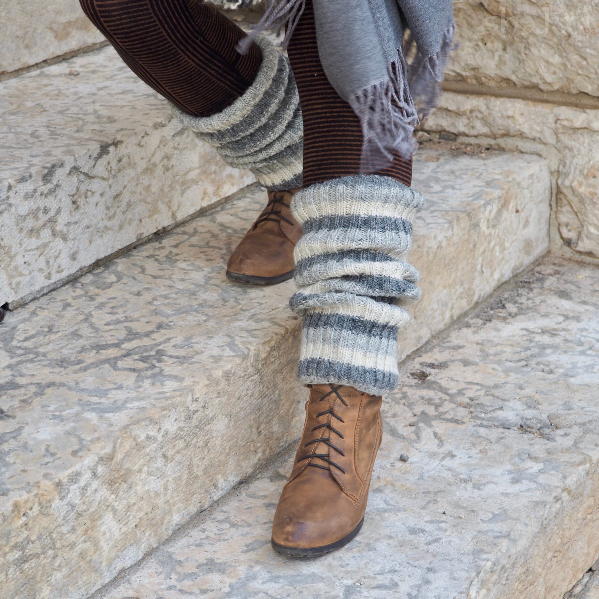 Wool Rib Leg Warmers - Shakti