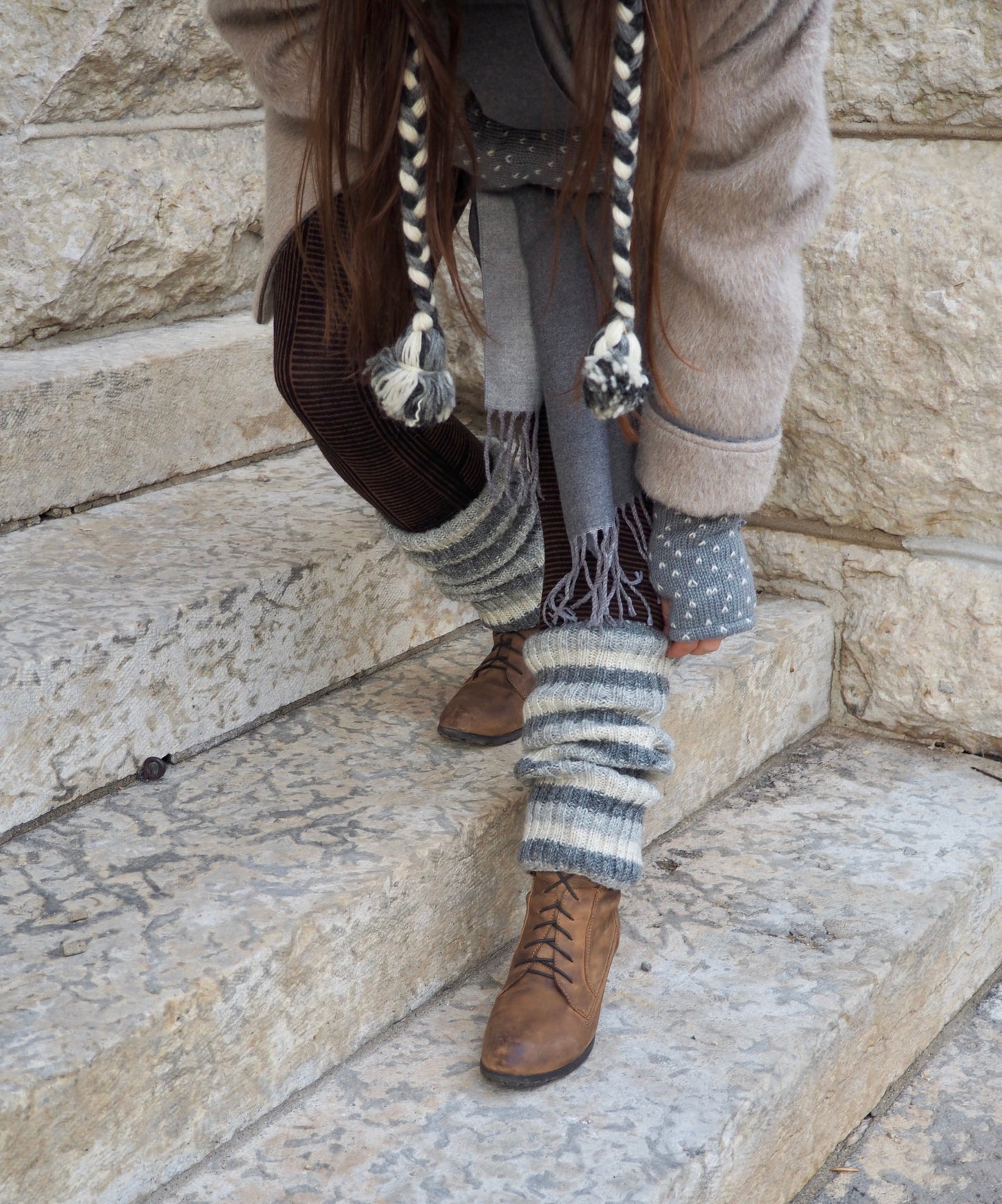 Wool Rib Leg Warmers - Shakti