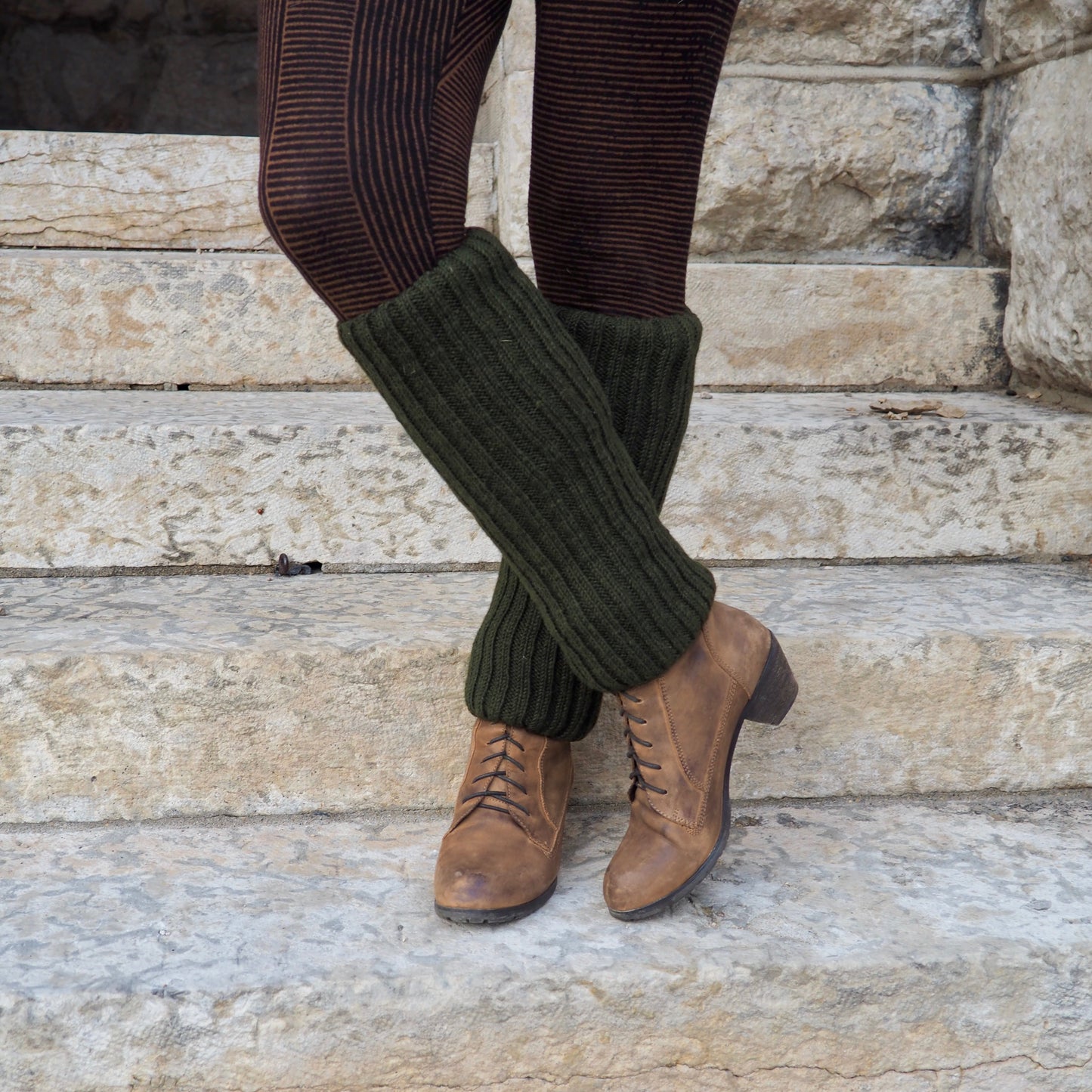 Wool Rib Leg Warmers - Shakti