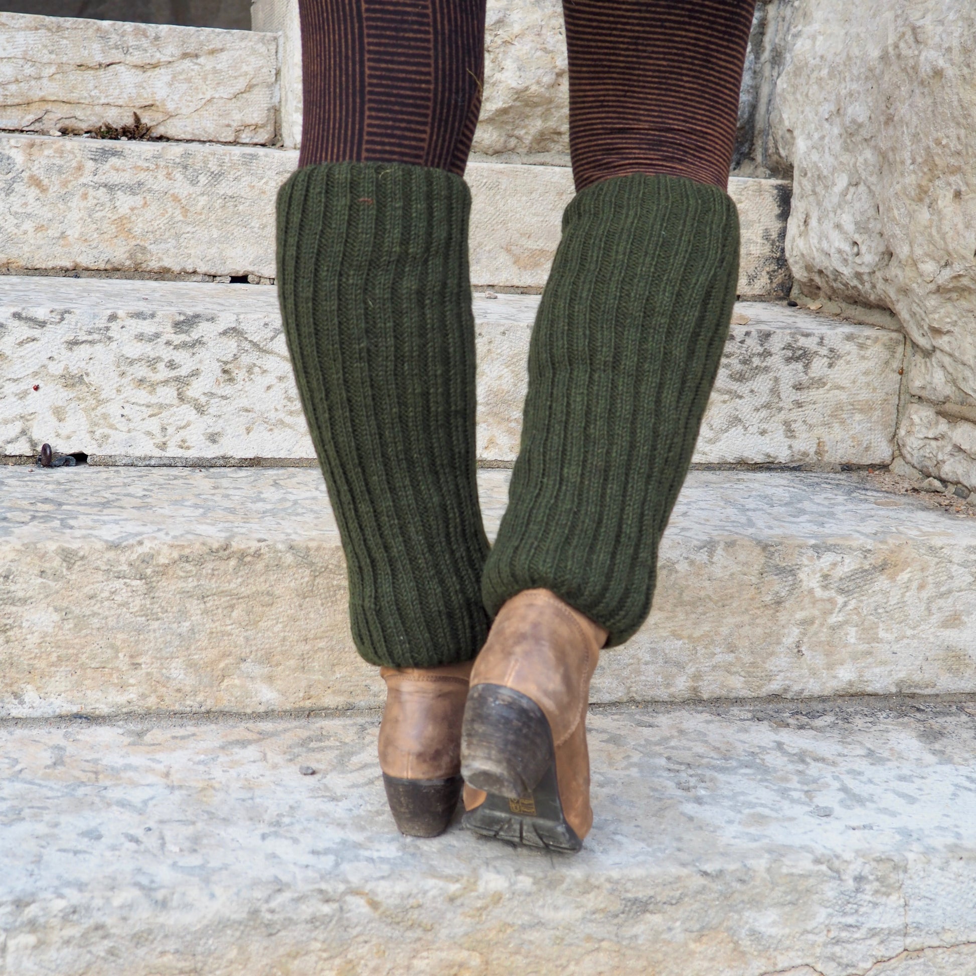 Wool Rib Leg Warmers - Shakti