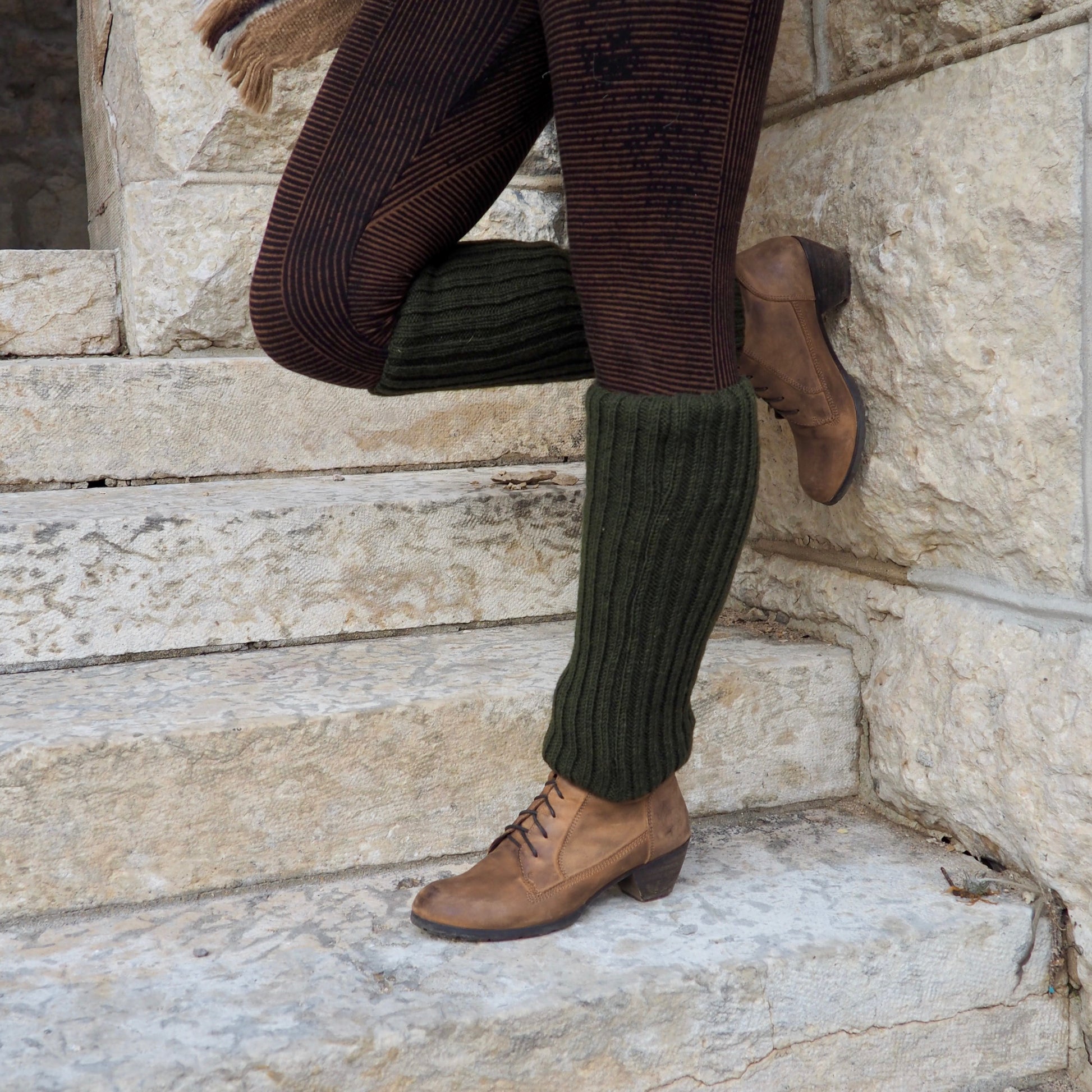 Wool Rib Leg Warmers - Shakti