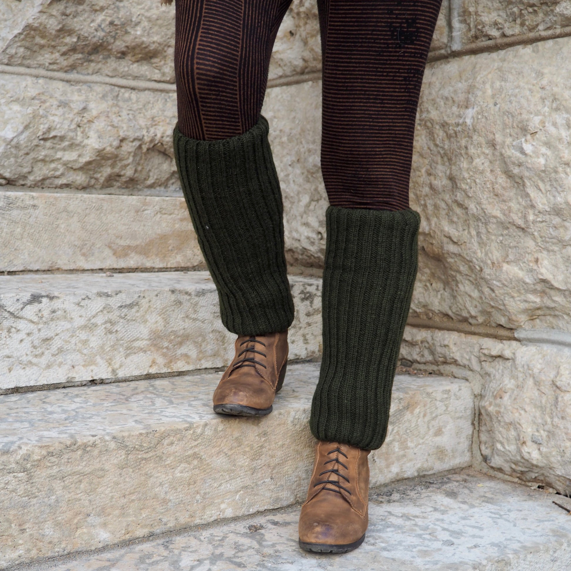 Wool Rib Leg Warmers - Shakti