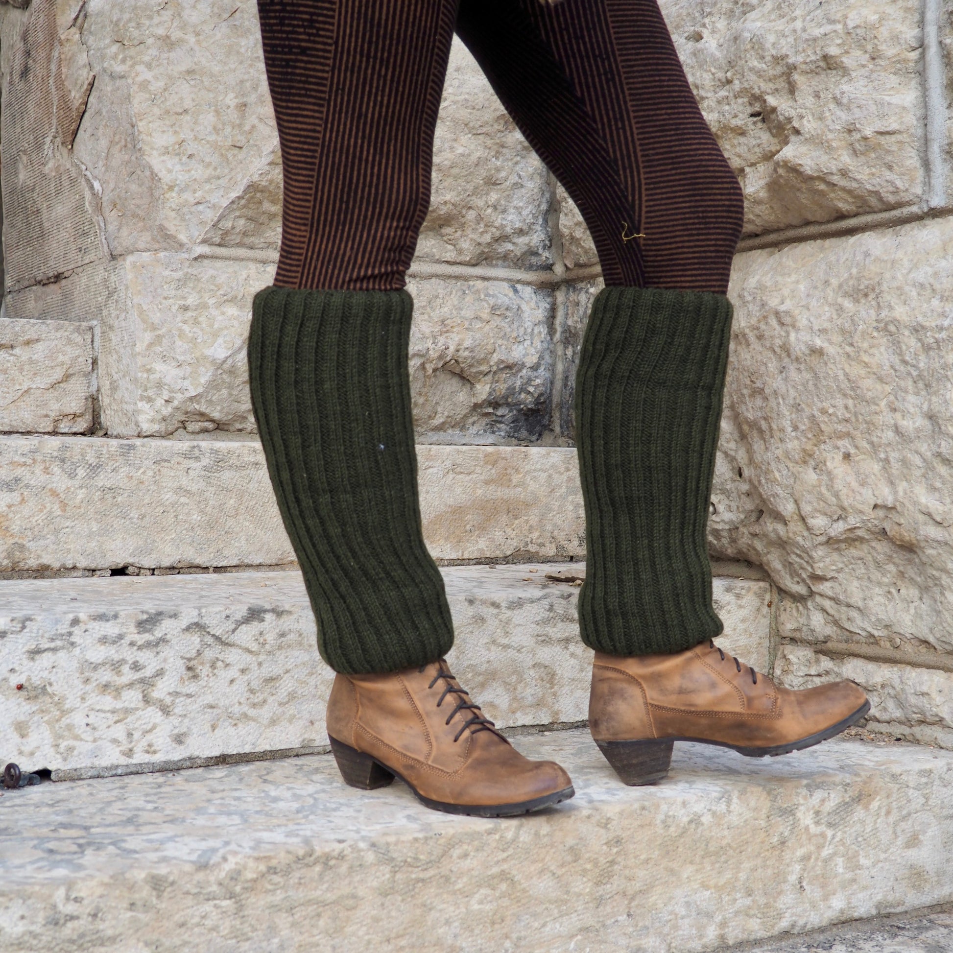 Wool Rib Leg Warmers - Shakti