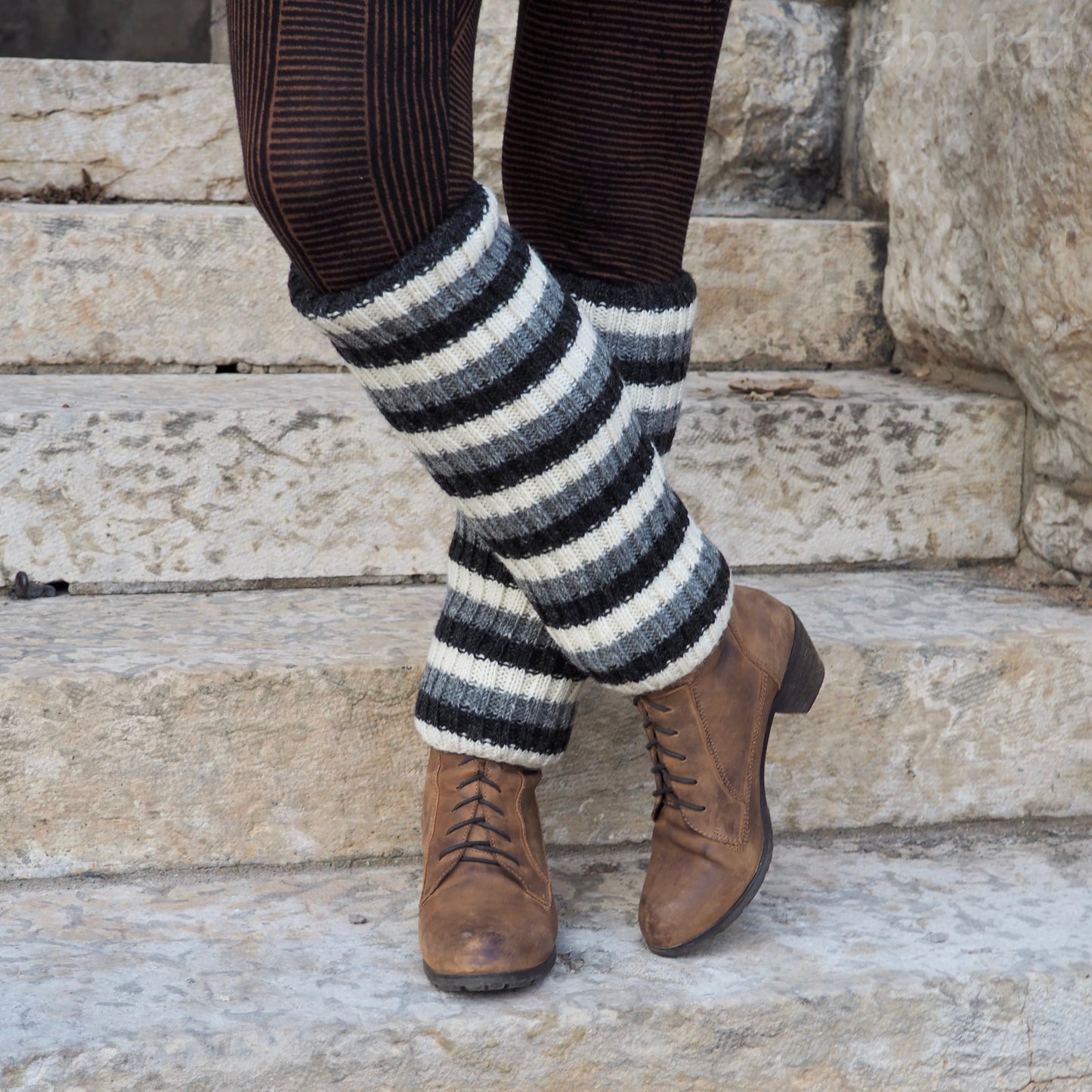 Wool Rib Leg Warmers - Shakti