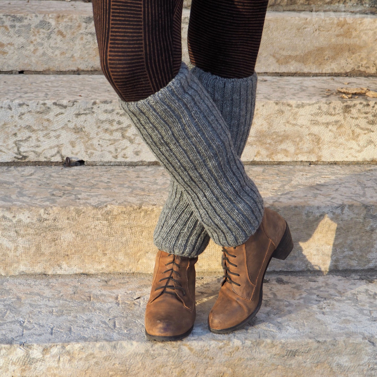 Wool Rib Leg Warmers - Shakti