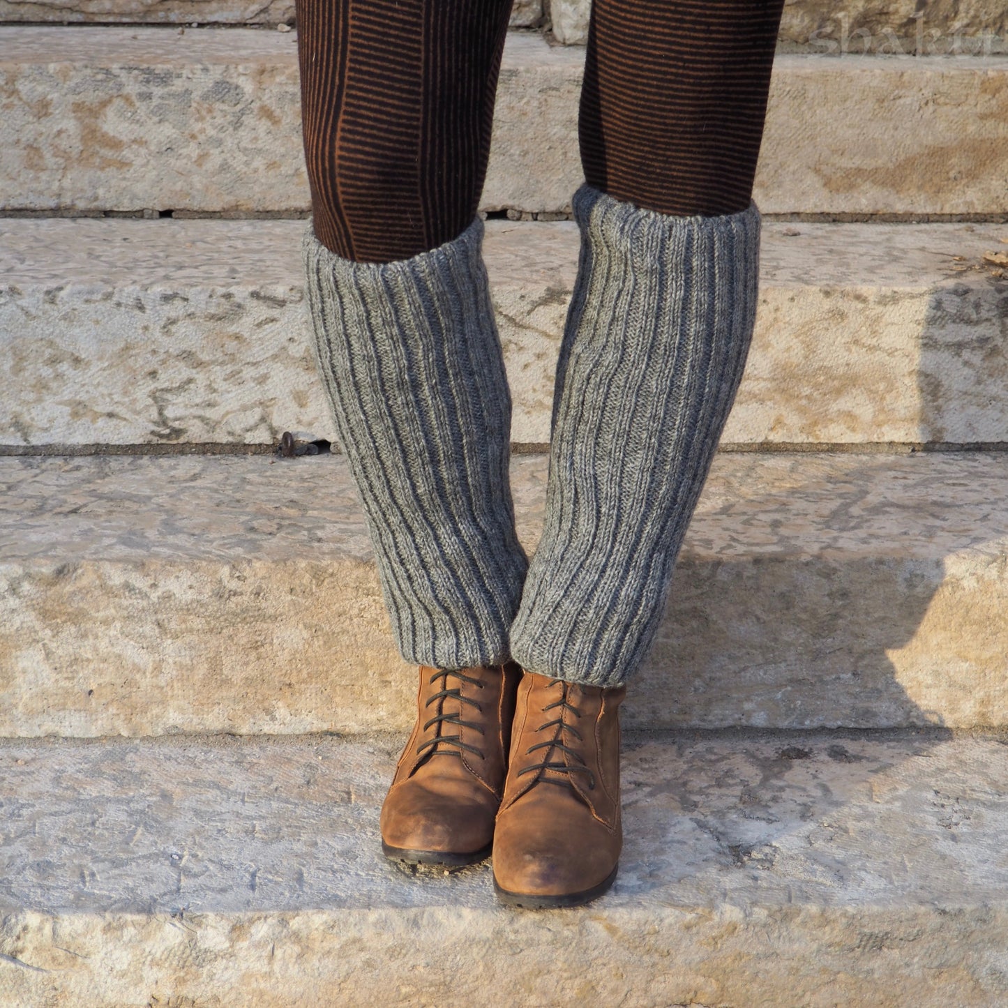 Wool Rib Leg Warmers - Shakti