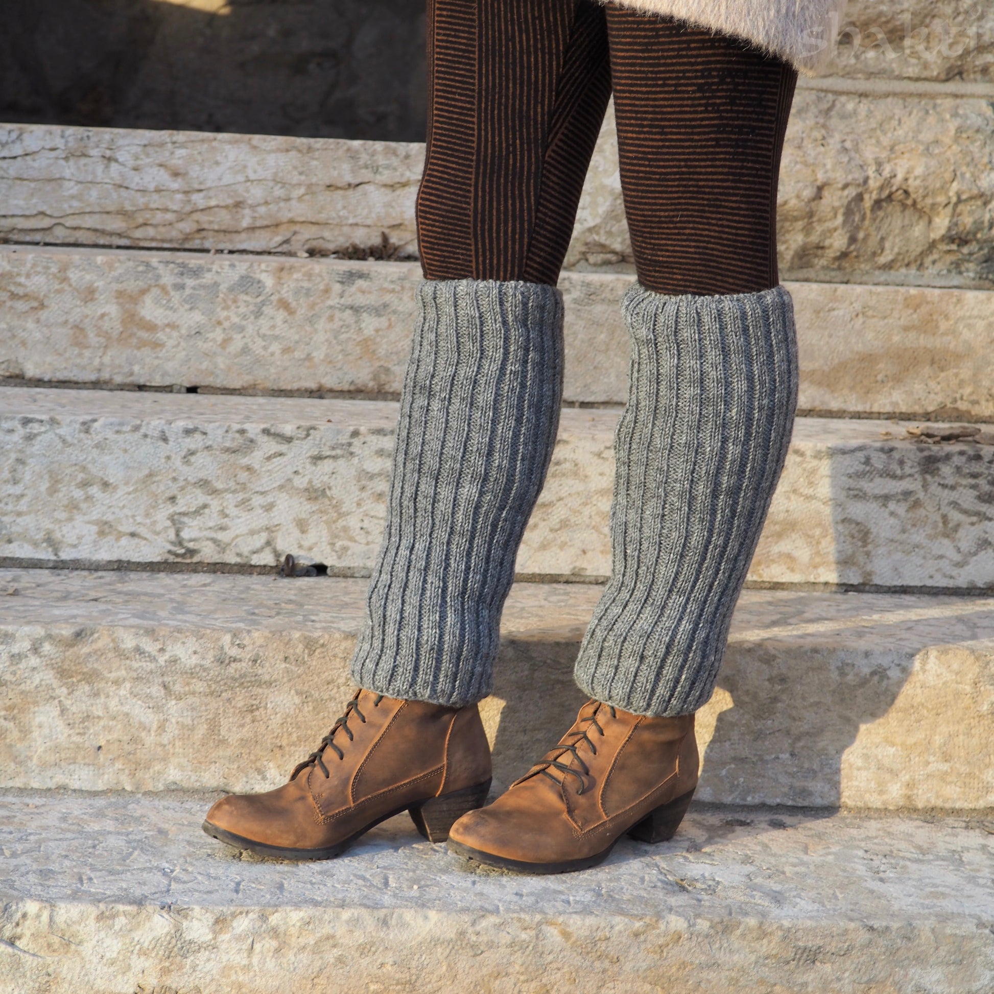 Wool Rib Leg Warmers - Shakti