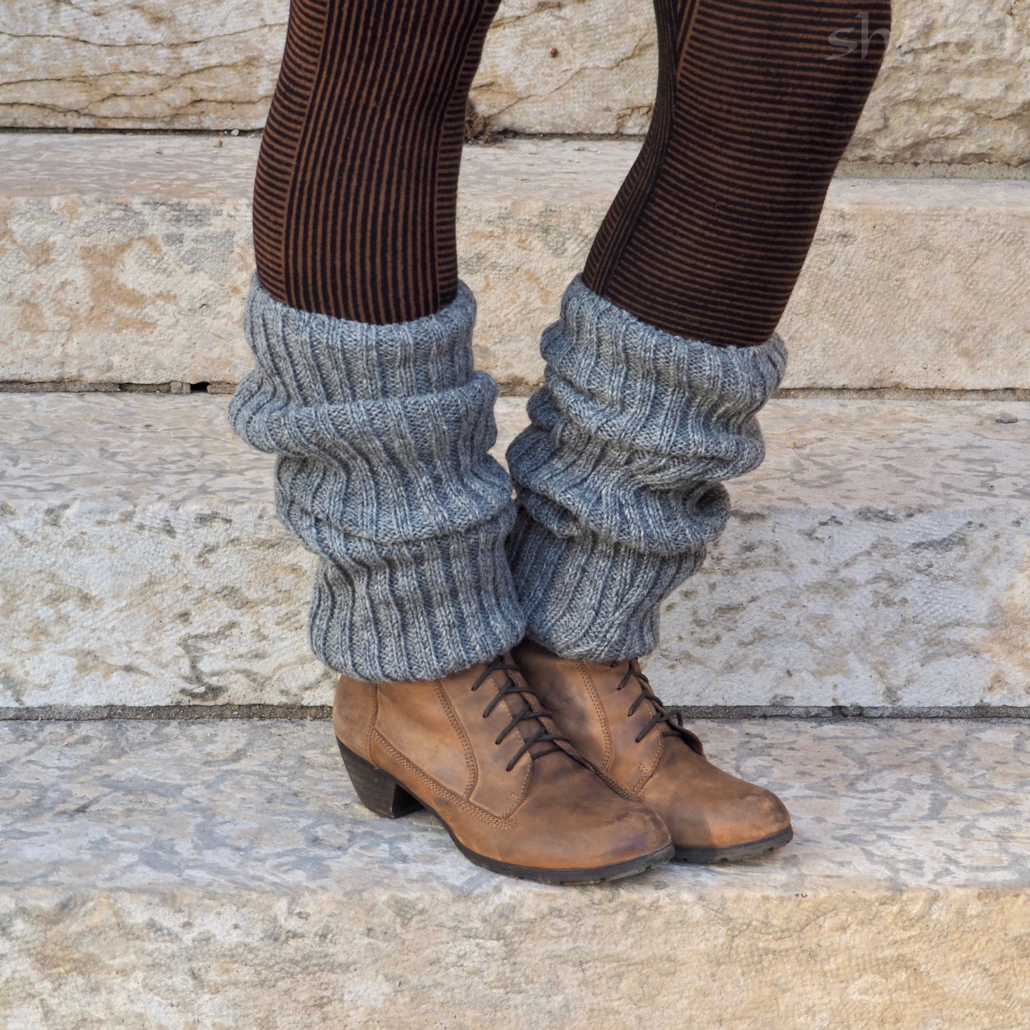 Wool Rib Leg Warmers - Shakti