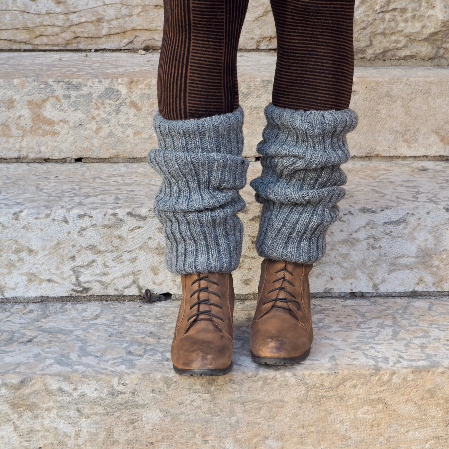 Wool Rib Leg Warmers - Shakti