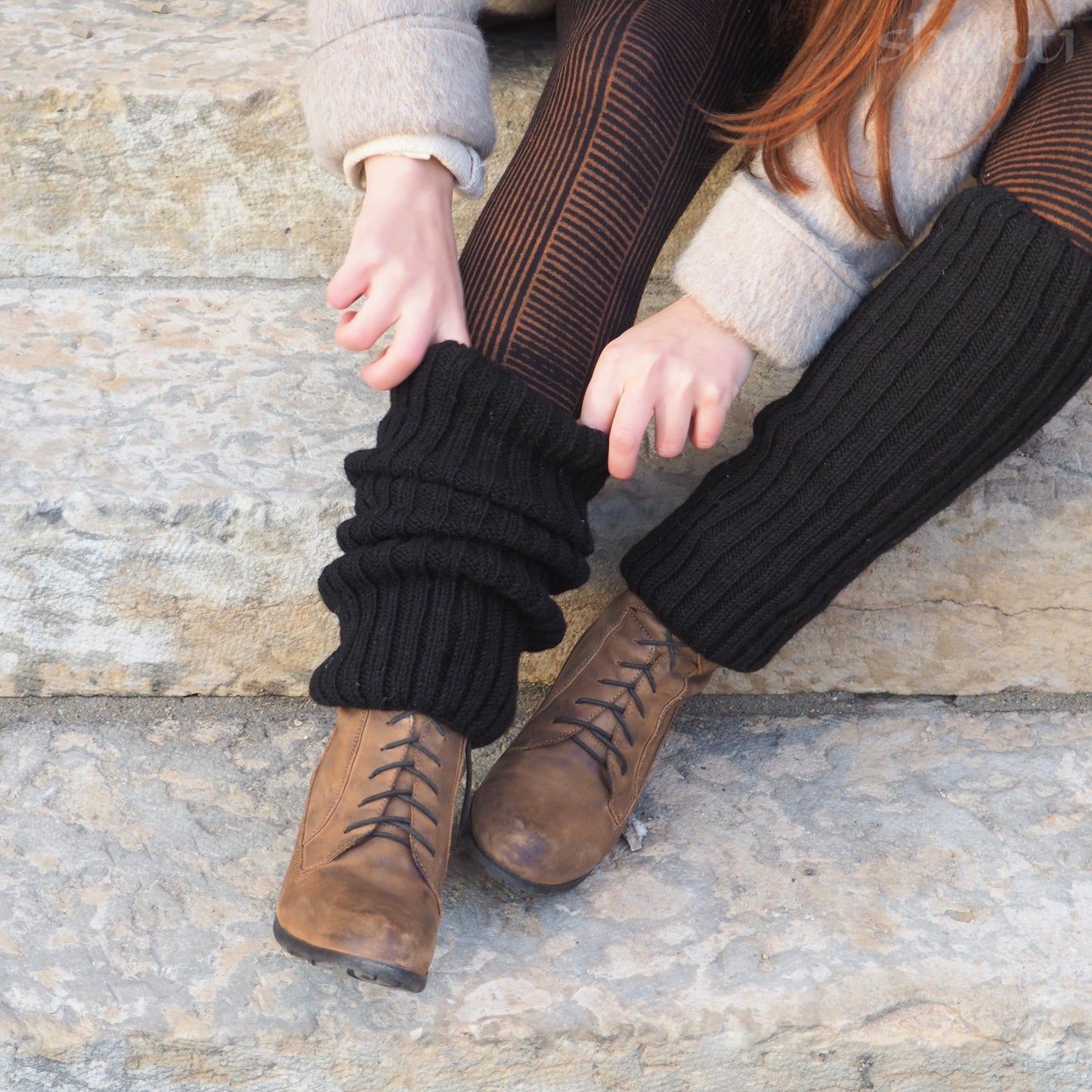 Wool Rib Leg Warmers - Shakti