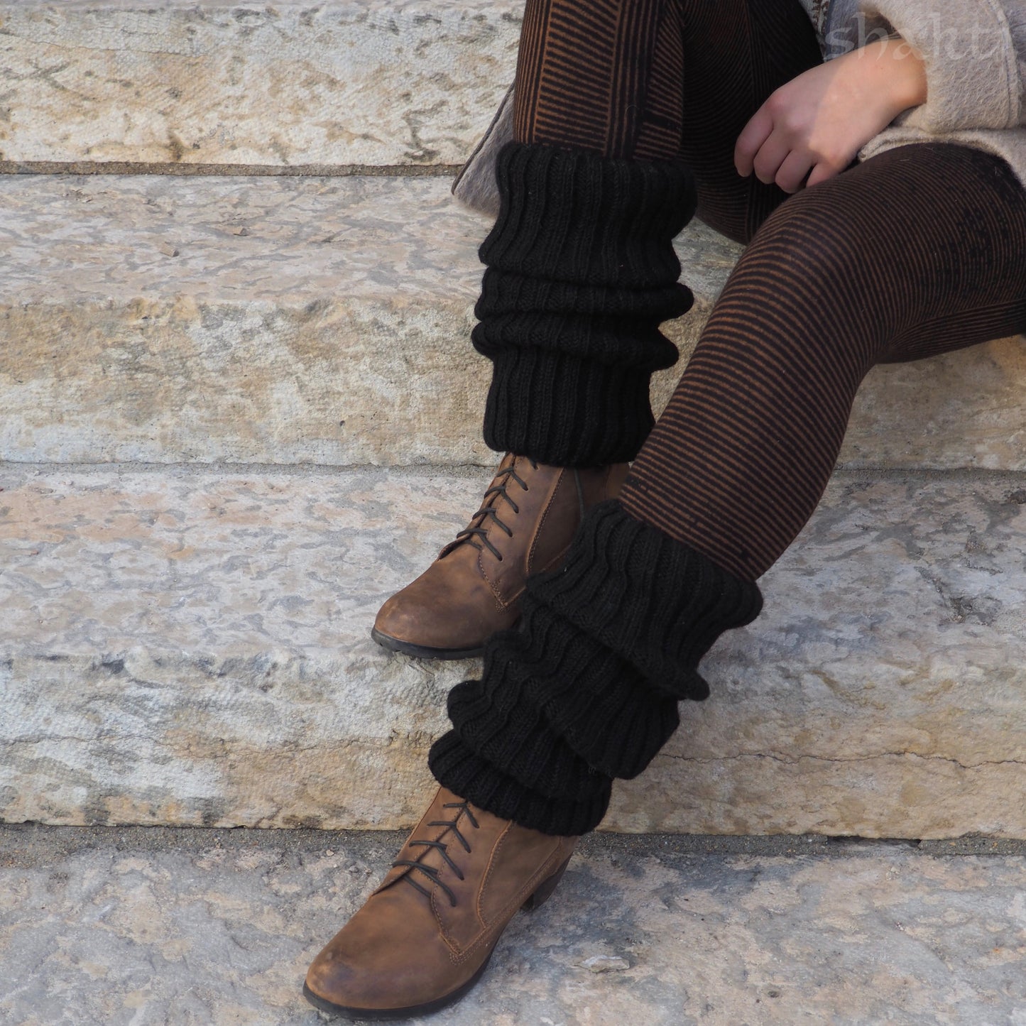 Wool Rib Leg Warmers - Shakti