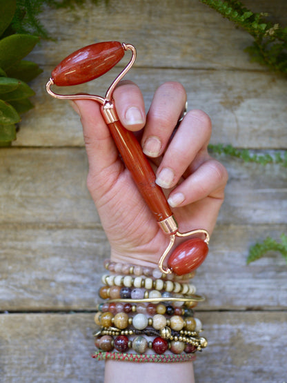 Crystal Face Roller - Red Jasper - Shakti