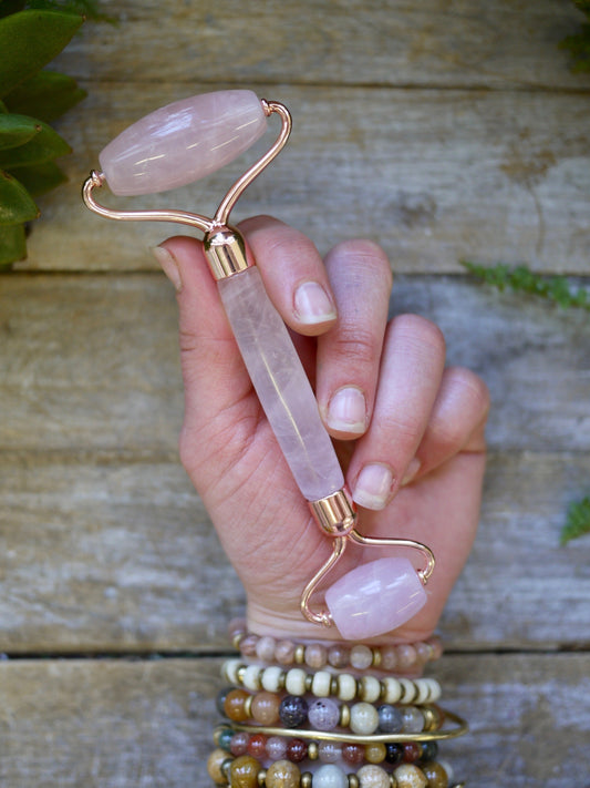 Crystal Face Roller - Rose Quartz - Shakti