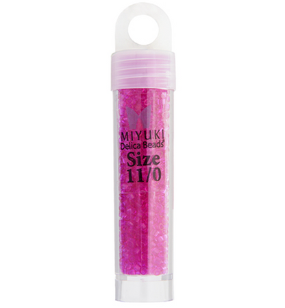 Miyuki Delica Seed Bead, 11/0 (Fuchsia Transparent Dyed)