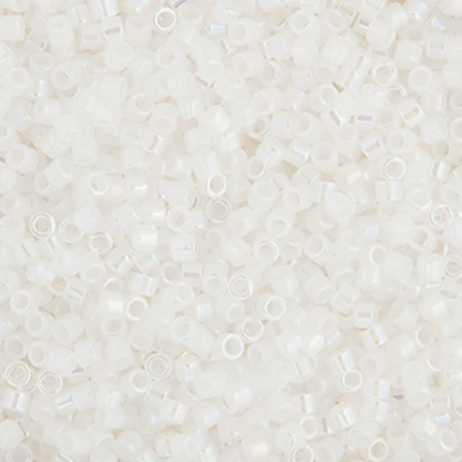Miyuki Delica Seed Bead, 11/0 (White Opal AB)