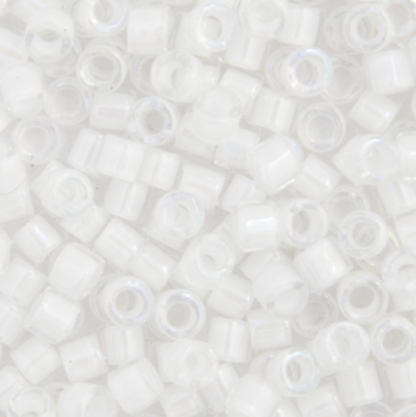 Miyuki Delica Seed Bead, 11/0 (White AB Lined-Dyed)