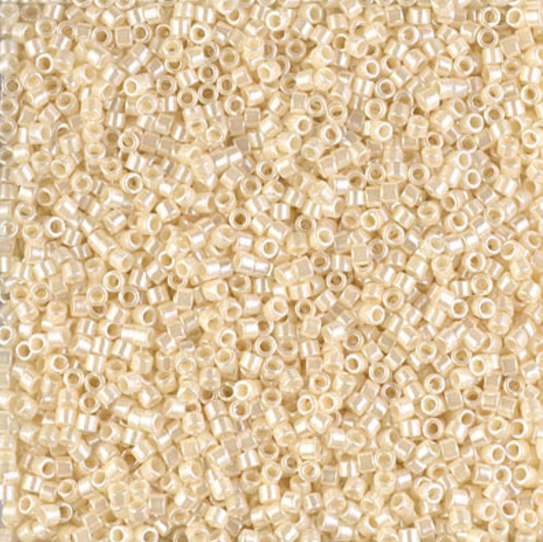 Miyuki Delica Seed Bead, 11/0 (Crystal Ivory Opaque Ceylon Luster)