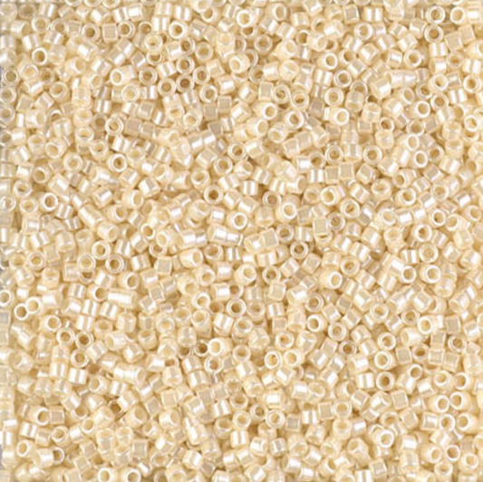 Miyuki Delica Seed Bead, 11/0 (Crystal Ivory Opaque Ceylon Luster)