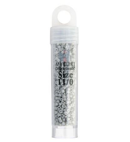 Miyuki Delica Seed Bead, 11/0 (Light Grey Smoke Opaque)