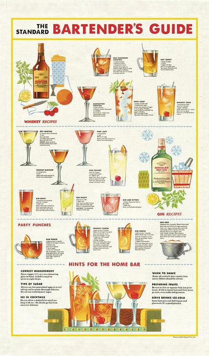 Vintage Tea Towel - Bartenders Guide
