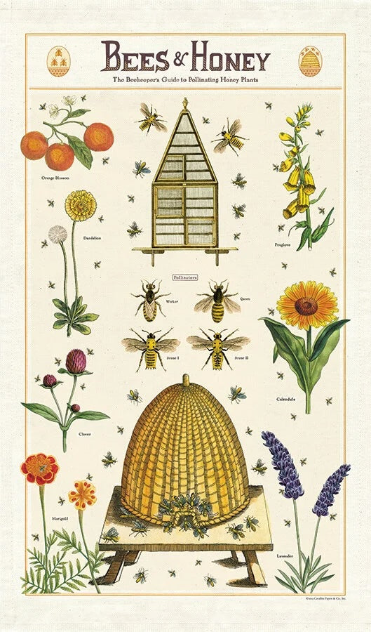 Vintage Tea Towel - Bees & Honey