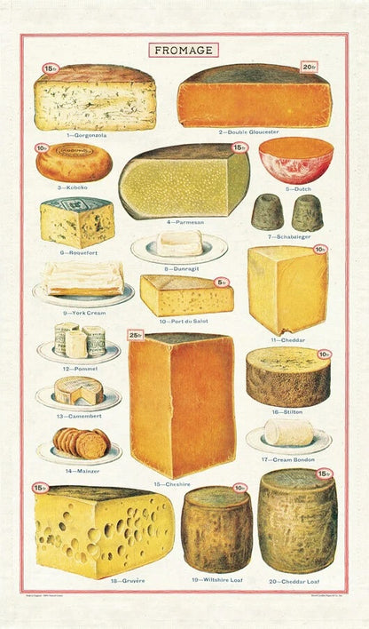 Vintage Tea Towel - Cheese