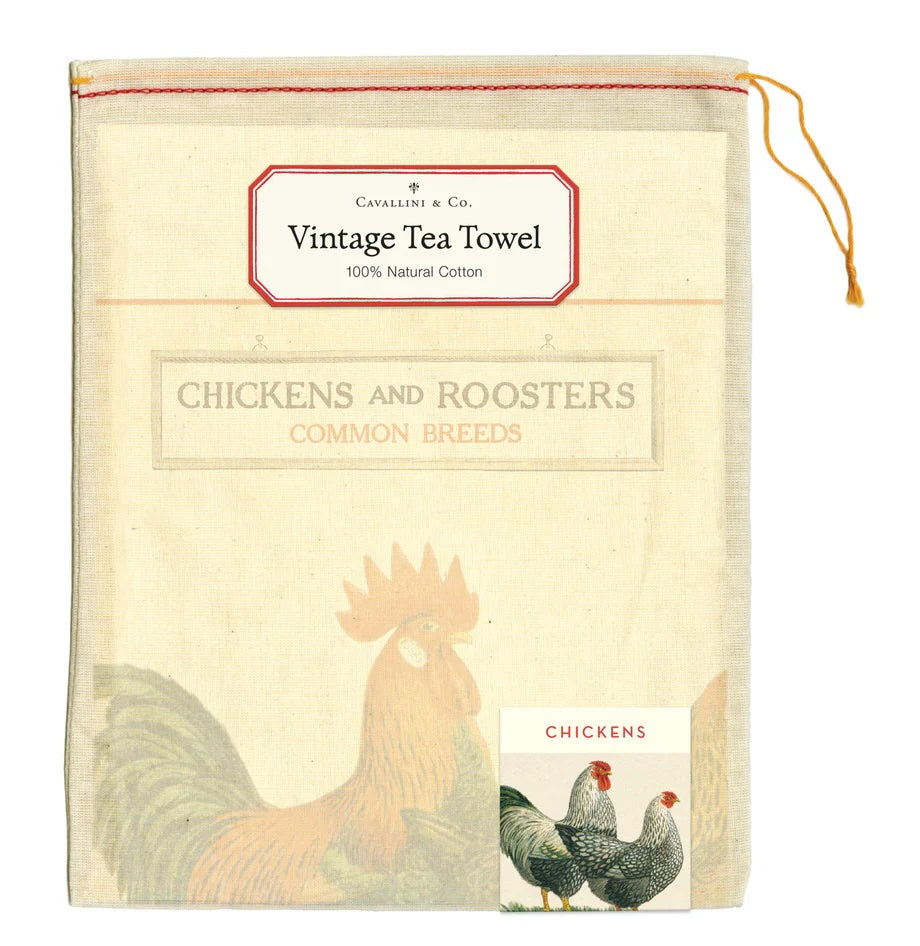Vintage Tea Towel - Chickens