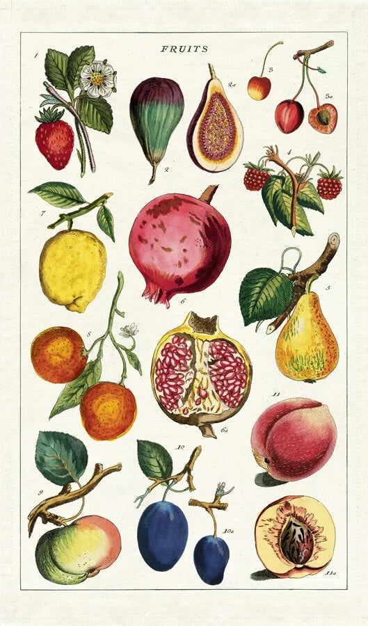 Vintage Tea Towel - Fruits