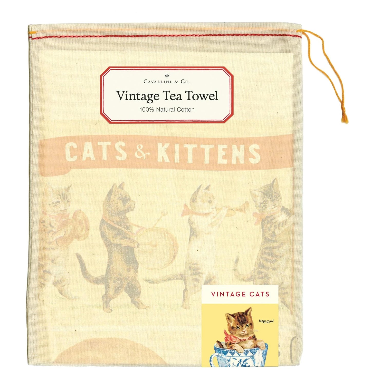 Vintage Tea Towel - Vintage Cats