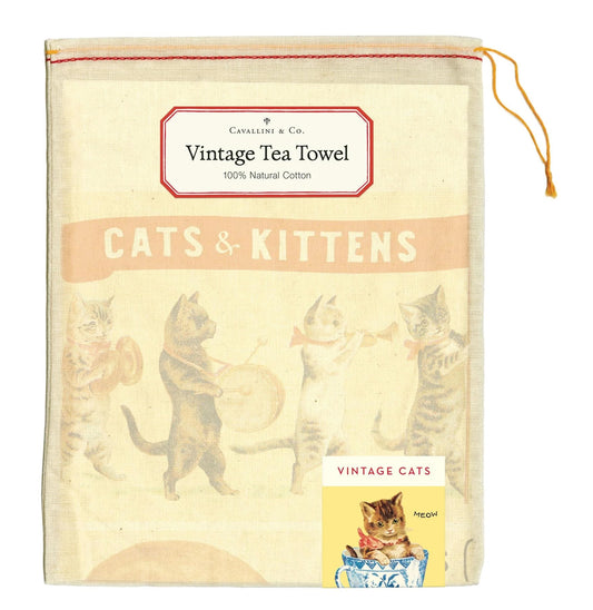 Vintage Tea Towel - Vintage Cats
