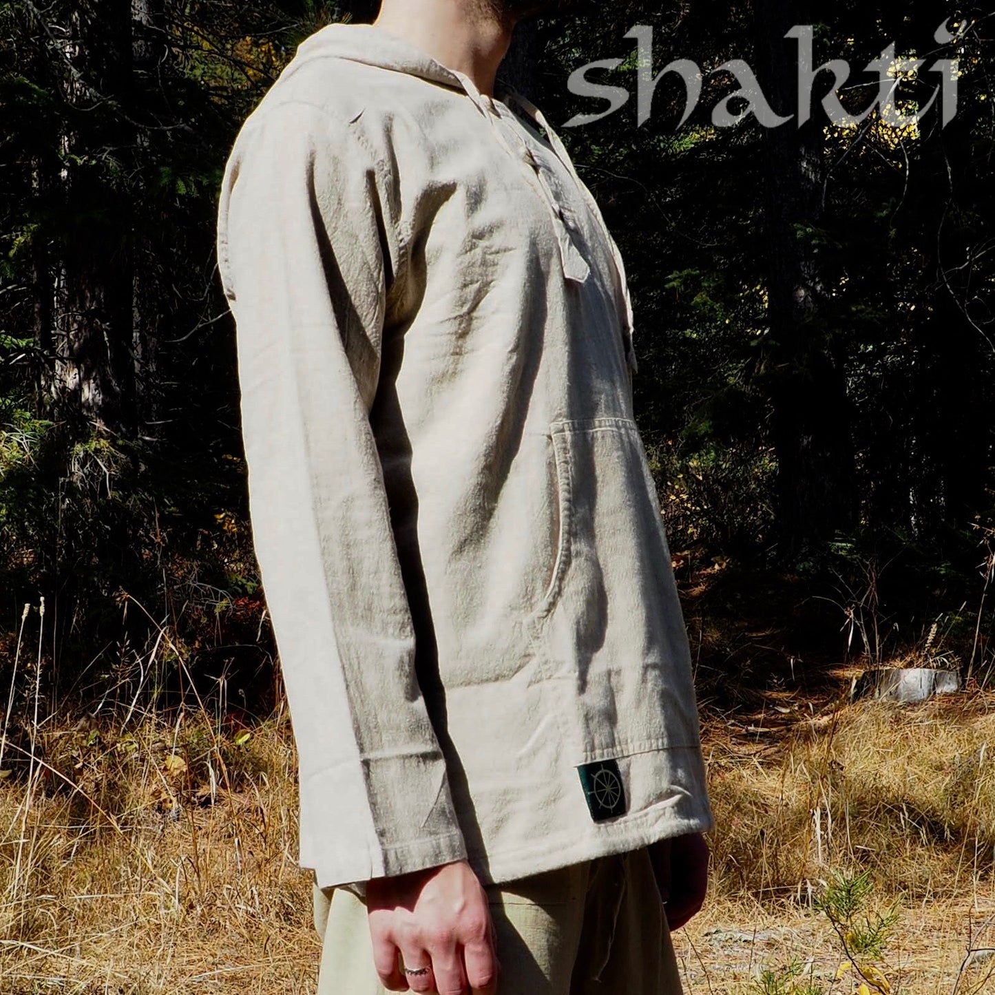 Cotton Men's 3-Button Hoodie - Shakti