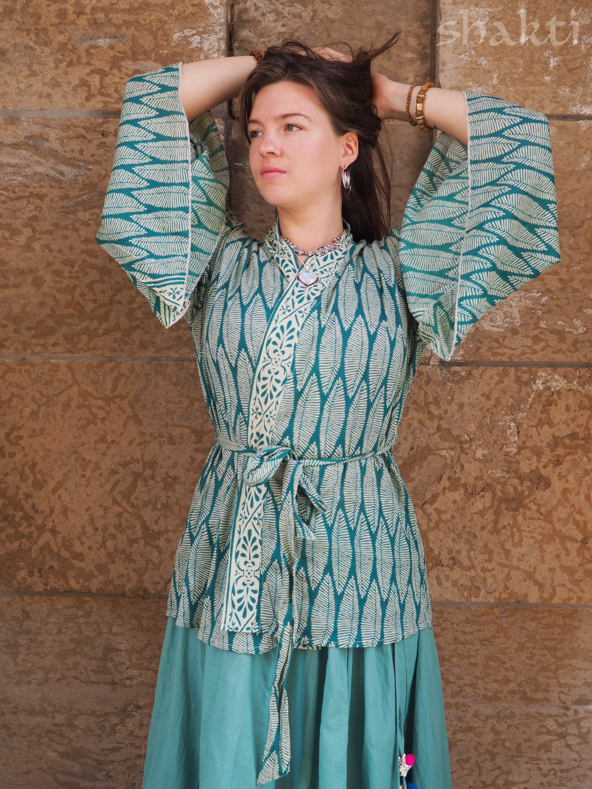 Block-Print Kimono-Top - Shakti