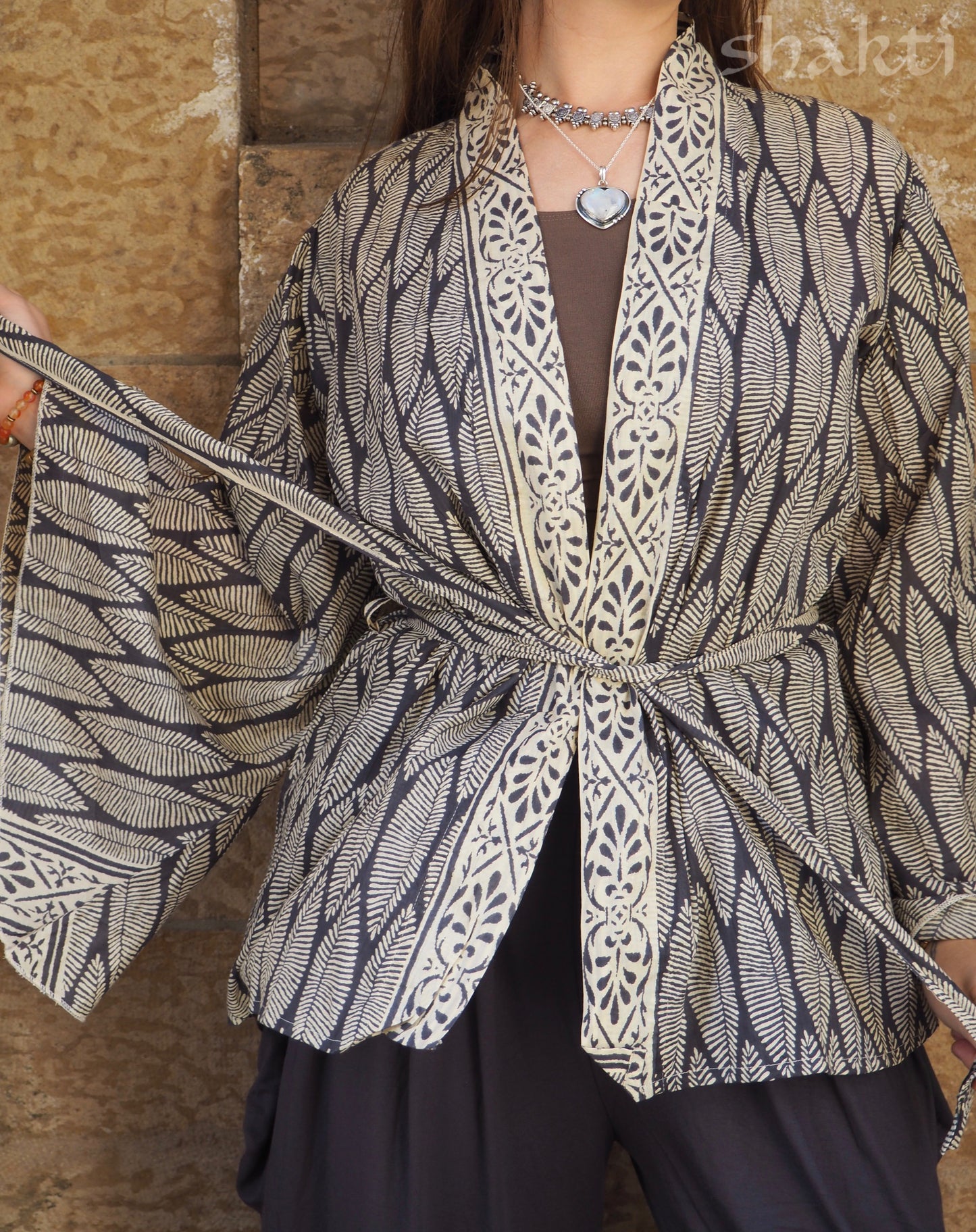 Block-Print Kimono-Top - Shakti