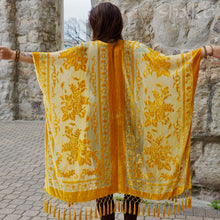 Load image into Gallery viewer, Burnout Velvet Kimono - Gold
