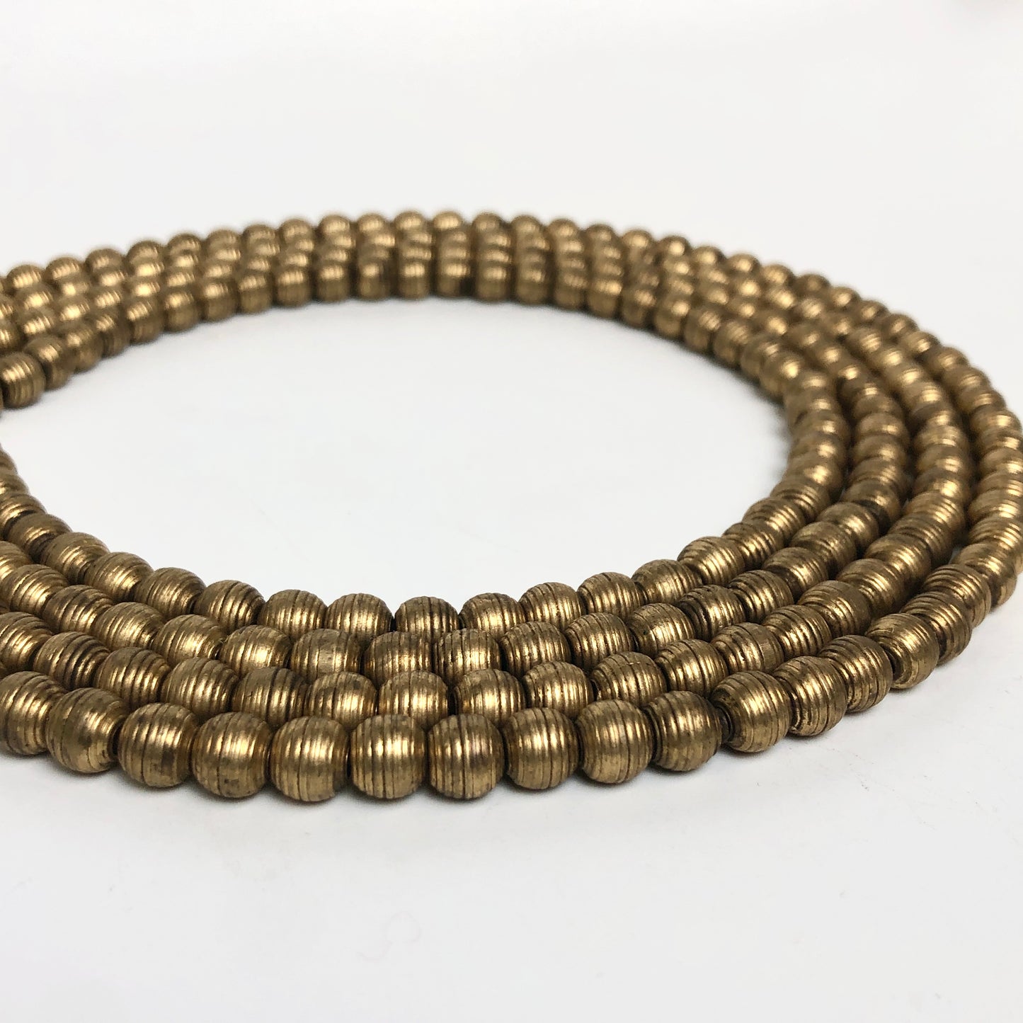 Brass Spacer Beads (Large) - Striped, 7mm - Shakti