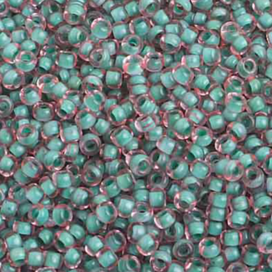 Czech Seed Bead, 10/0 (C/L Pink/Green Terra Color)