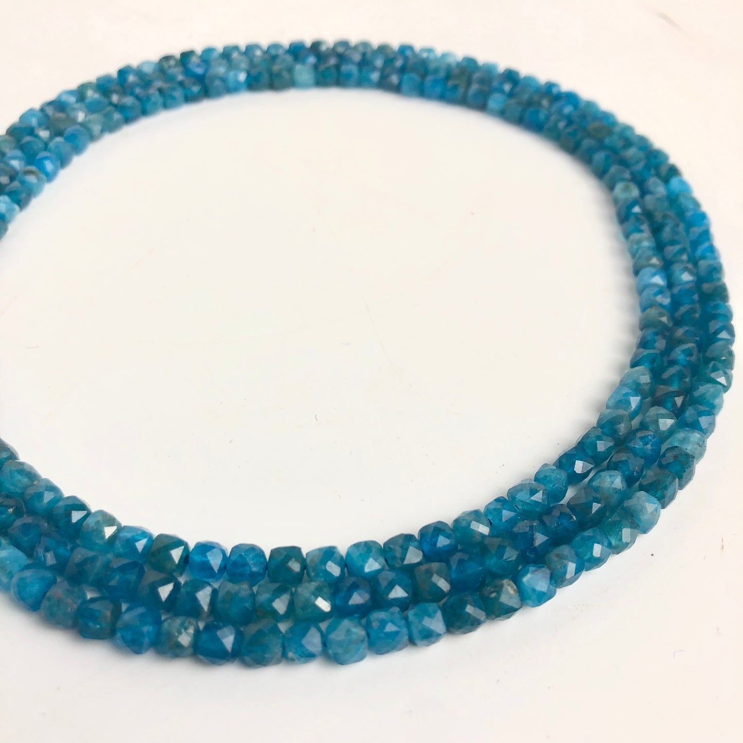 Apatite Faceted Cubic Beads, 4mm - Shakti