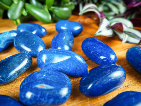 DYED Blue Agate Tumble Stones - Shakti