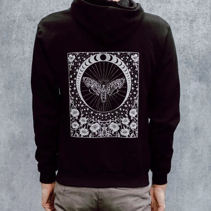 Death's Head Moth and Moon Hoodie - Shakti